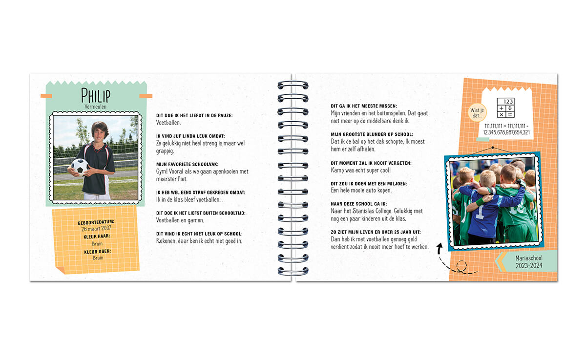 een voorbeeld van een vriendenboekje voor het afscheid van groep 8